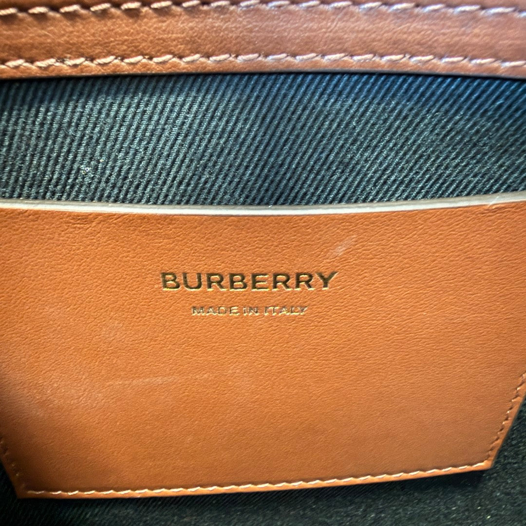 Burberry Check Medium E-Canvas & Leather Soft Tote