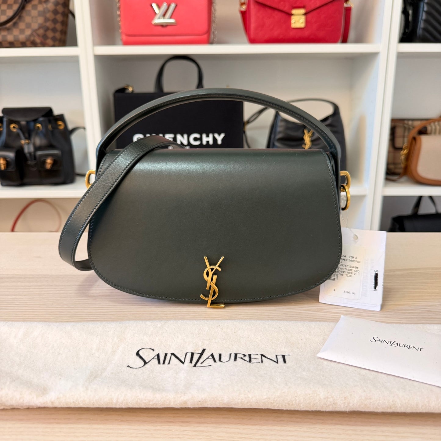 Saint Laurent (YSL) Calfskin Voltaire Bag Deep Musk