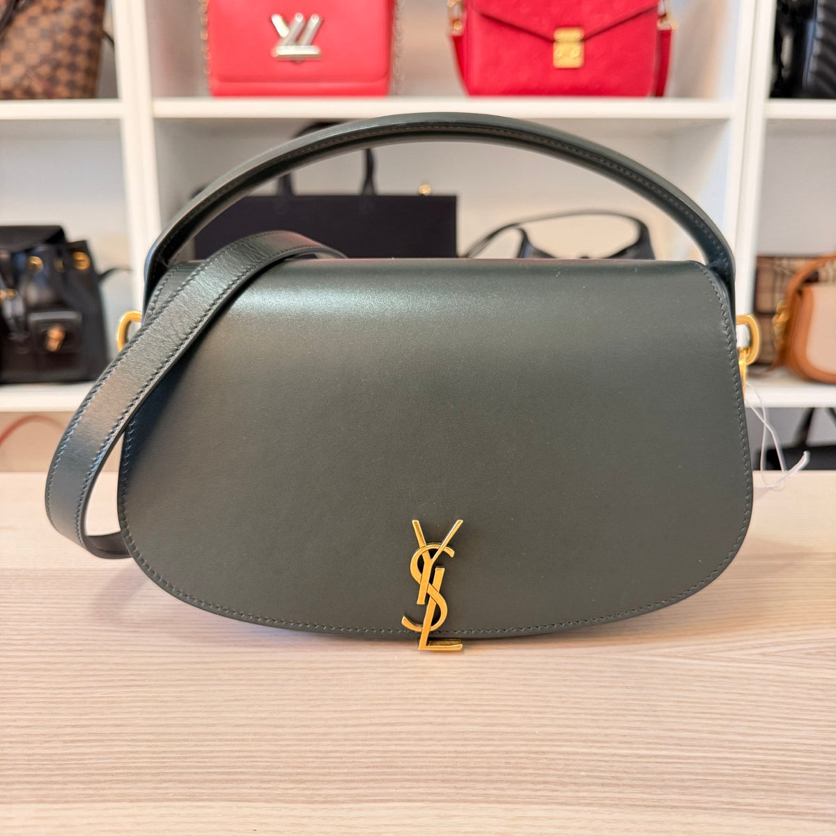 Saint Laurent (YSL) Calfskin Voltaire Bag Deep Musk