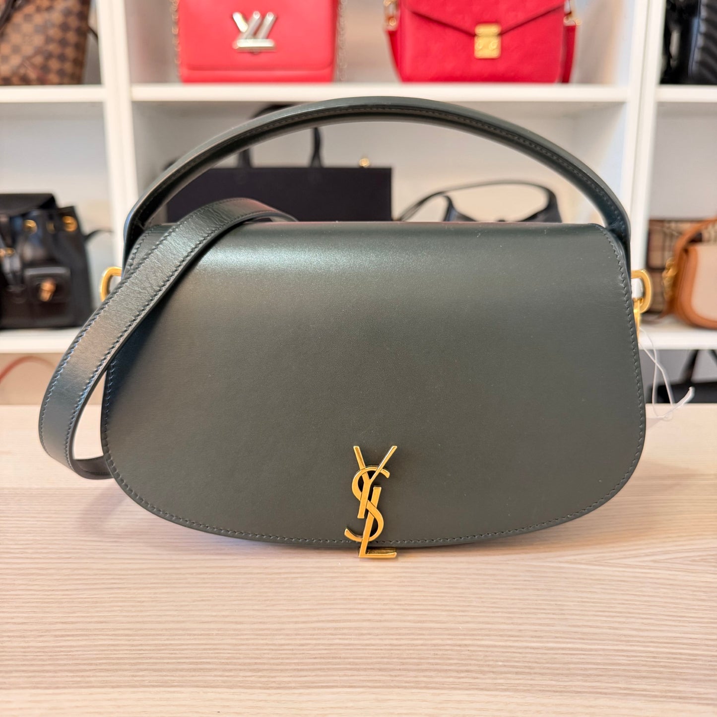 Saint Laurent (YSL) Calfskin Voltaire Bag Deep Musk