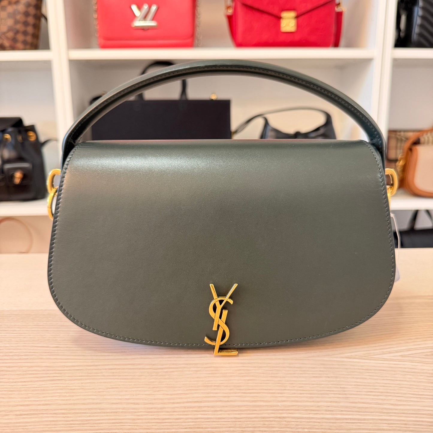Saint Laurent (YSL) Calfskin Voltaire Bag Deep Musk