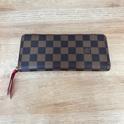 Louis Vuitton Damier Ebene Clemence Wallet Fuchsia