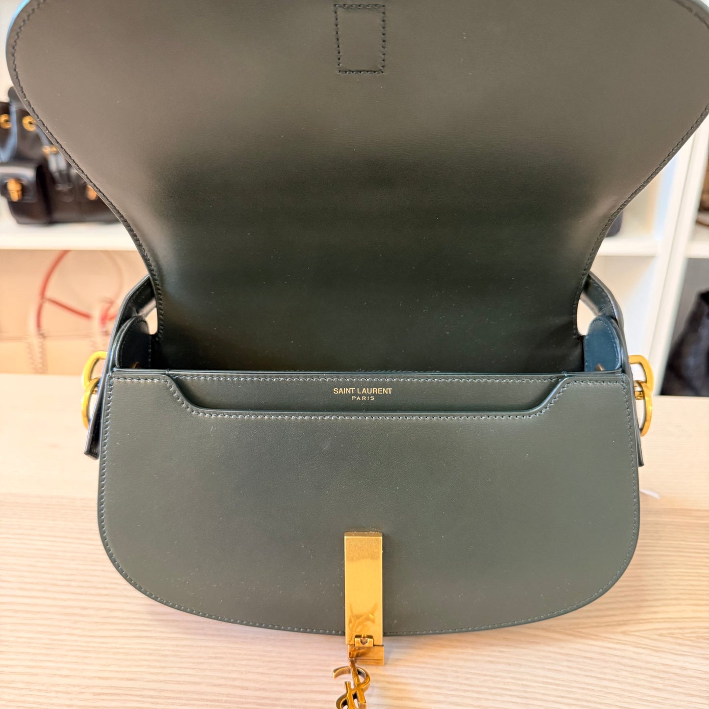 Saint Laurent (YSL) Calfskin Voltaire Bag Deep Musk