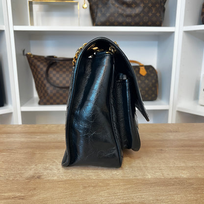 Saint Laurent Niki Medium Flap YSL Shoulder Bag in Crinkled Leather