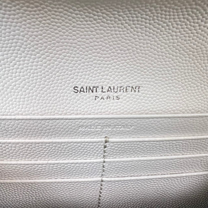 Saint Laurent YSL Cassandre Matelassé Large Flap Wallet Grain de Poudre Leather w/ Crossbody Conversion