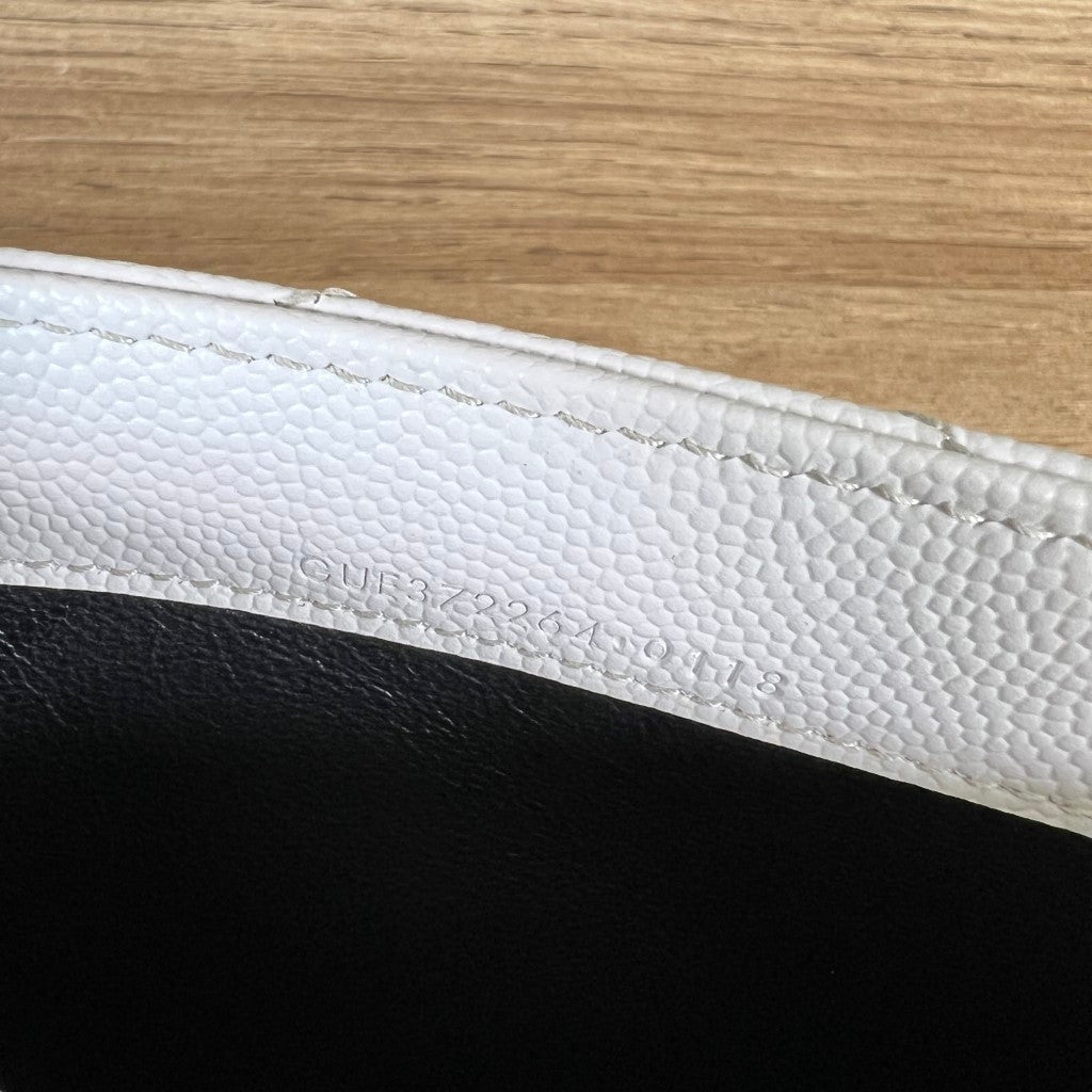 Saint Laurent YSL Cassandre Matelassé Large Flap Wallet Grain de Poudre Leather w/ Crossbody Conversion