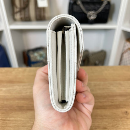 Saint Laurent YSL Cassandre Matelassé Large Flap Wallet Grain de Poudre Leather w/ Crossbody Conversion