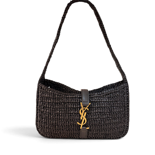 Saint Laurent (YSL) Le 5 a 7 Mini Raffia Noir