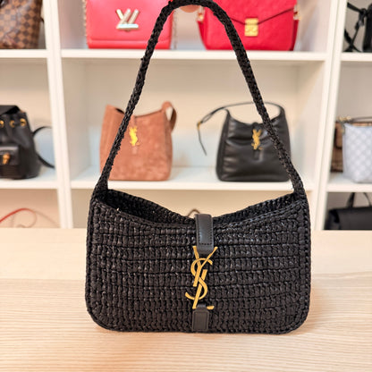 Saint Laurent (YSL) Le 5 a 7 Mini Raffia Noir