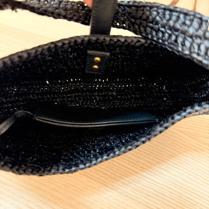 Saint Laurent (YSL) Le 5 a 7 Mini Raffia Noir