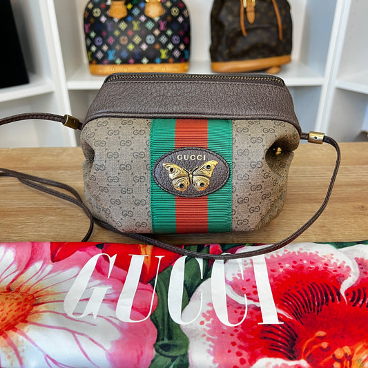 Gucci GG Supreme Mini Web Butterfly Crossbody Bag