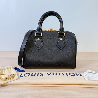 Louis Vuitton Monogram Empreinte Speedy 20 Bandouliere Black