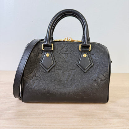 Louis Vuitton Monogram Empreinte Speedy 20 Bandouliere Black
