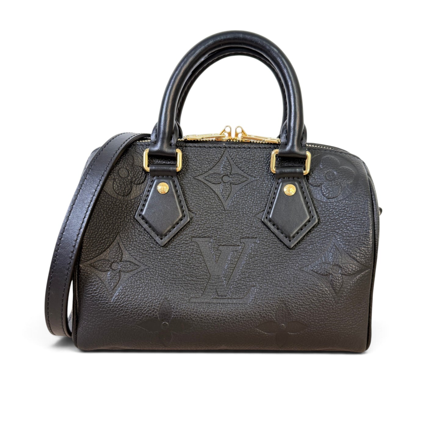 Louis Vuitton Monogram Empreinte Speedy 20 Bandouliere Black