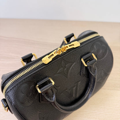 Louis Vuitton Monogram Empreinte Speedy 20 Bandouliere Black