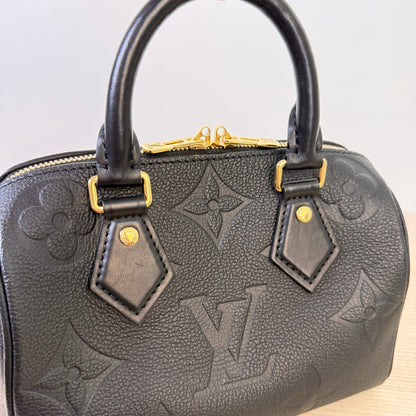 Louis Vuitton Monogram Empreinte Speedy 20 Bandouliere Black