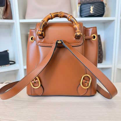 Gucci Calfskin Bamboo Backpack Mystic Brown
