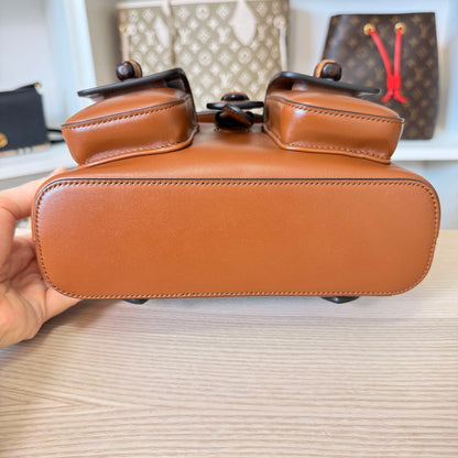 Gucci Calfskin Bamboo Backpack Mystic Brown
