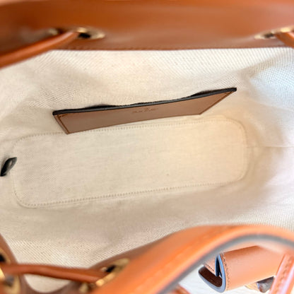 Gucci Calfskin Bamboo Backpack Mystic Brown