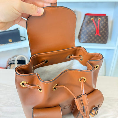 Gucci Calfskin Bamboo Backpack Mystic Brown