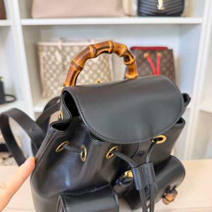 Gucci Calfskin Bamboo Backpack Mystic Black