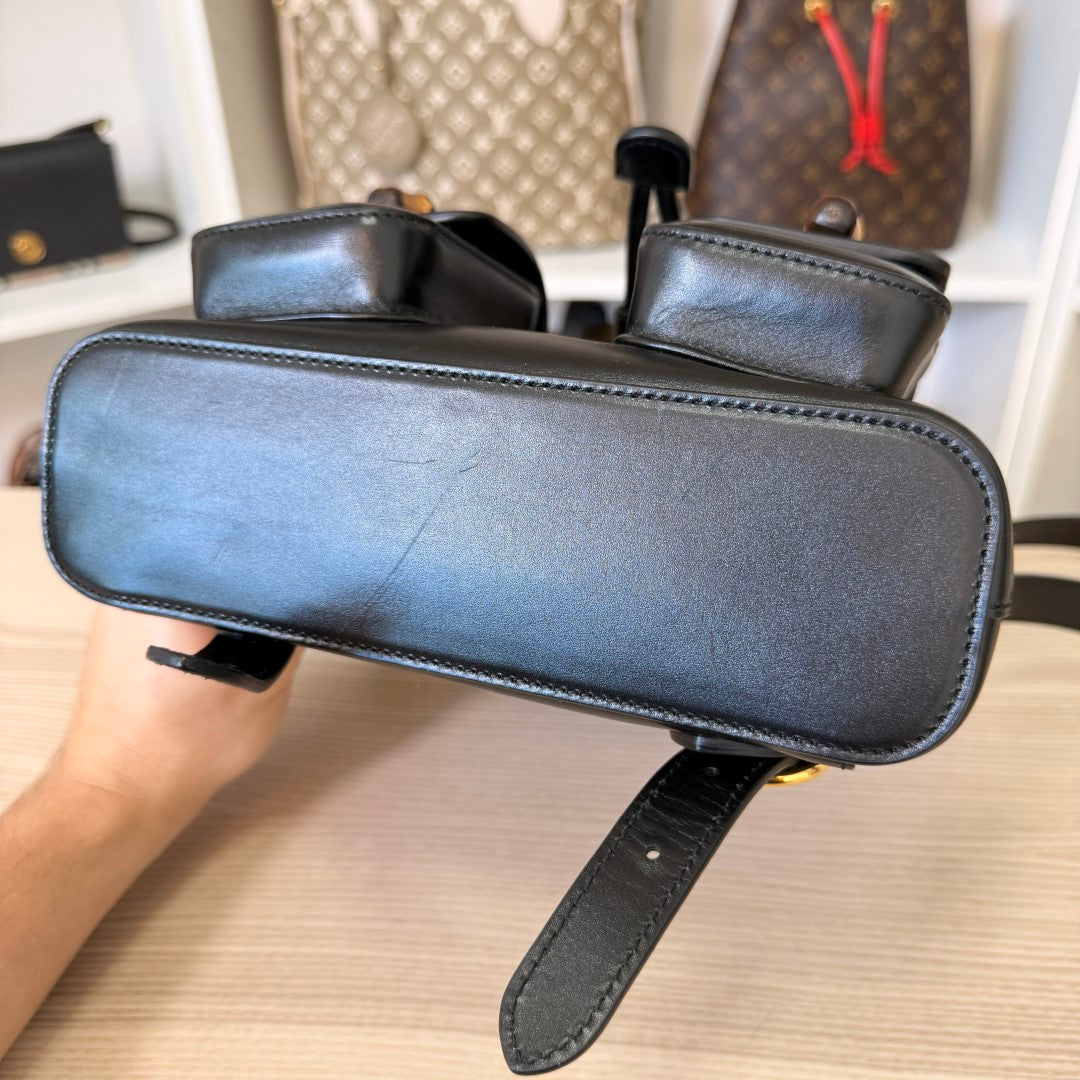 Gucci Calfskin Bamboo Backpack Mystic Black