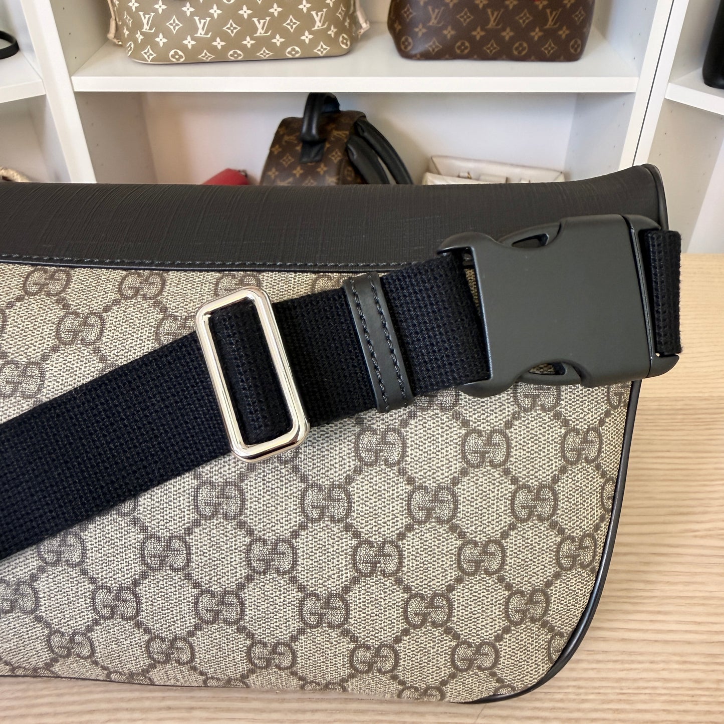 Gucci Supreme GG Eden Belt Bag Black Large