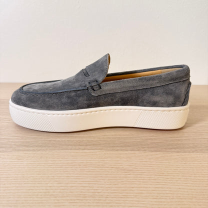 Christian Louboutin Paqueboat Suede Platform Sneaker In Grey