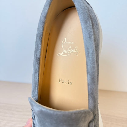 Christian Louboutin Paqueboat Suede Platform Sneaker In Grey