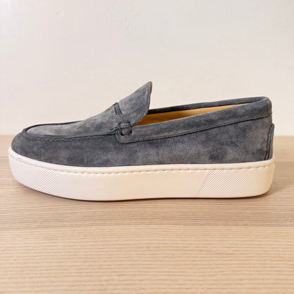 Christian Louboutin Paqueboat Suede Platform Sneaker In Grey