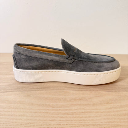 Christian Louboutin Paqueboat Suede Platform Sneaker In Grey