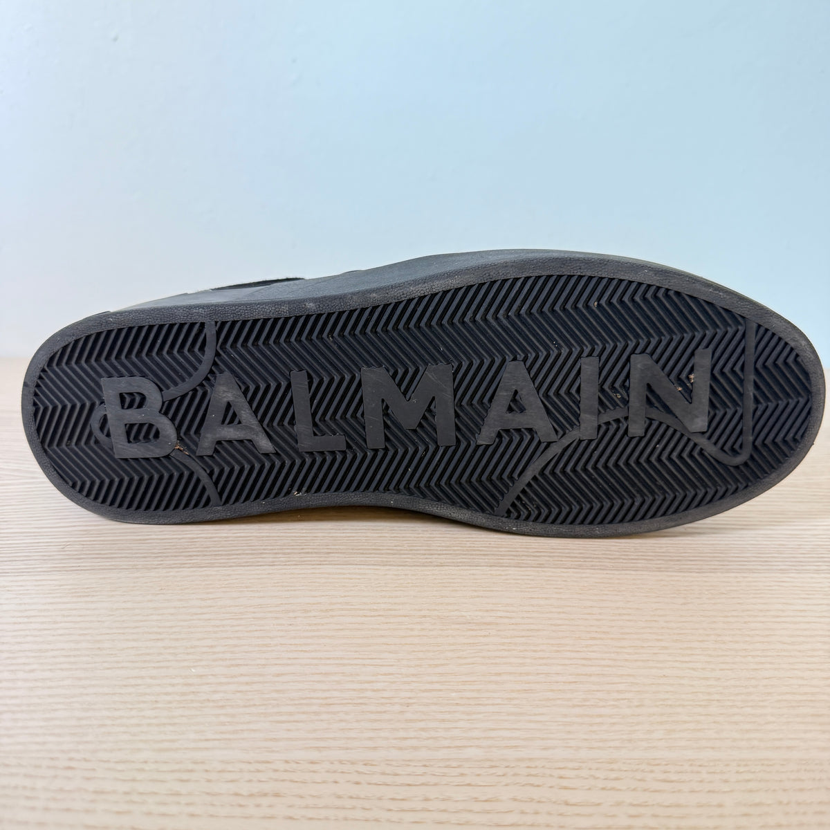Balmain Sneakers Mens Leather Black US10/EU43