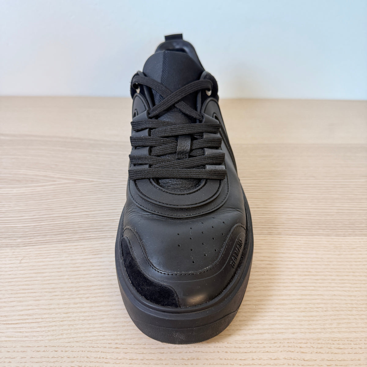 Balmain Sneakers Mens Leather Black US10/EU43