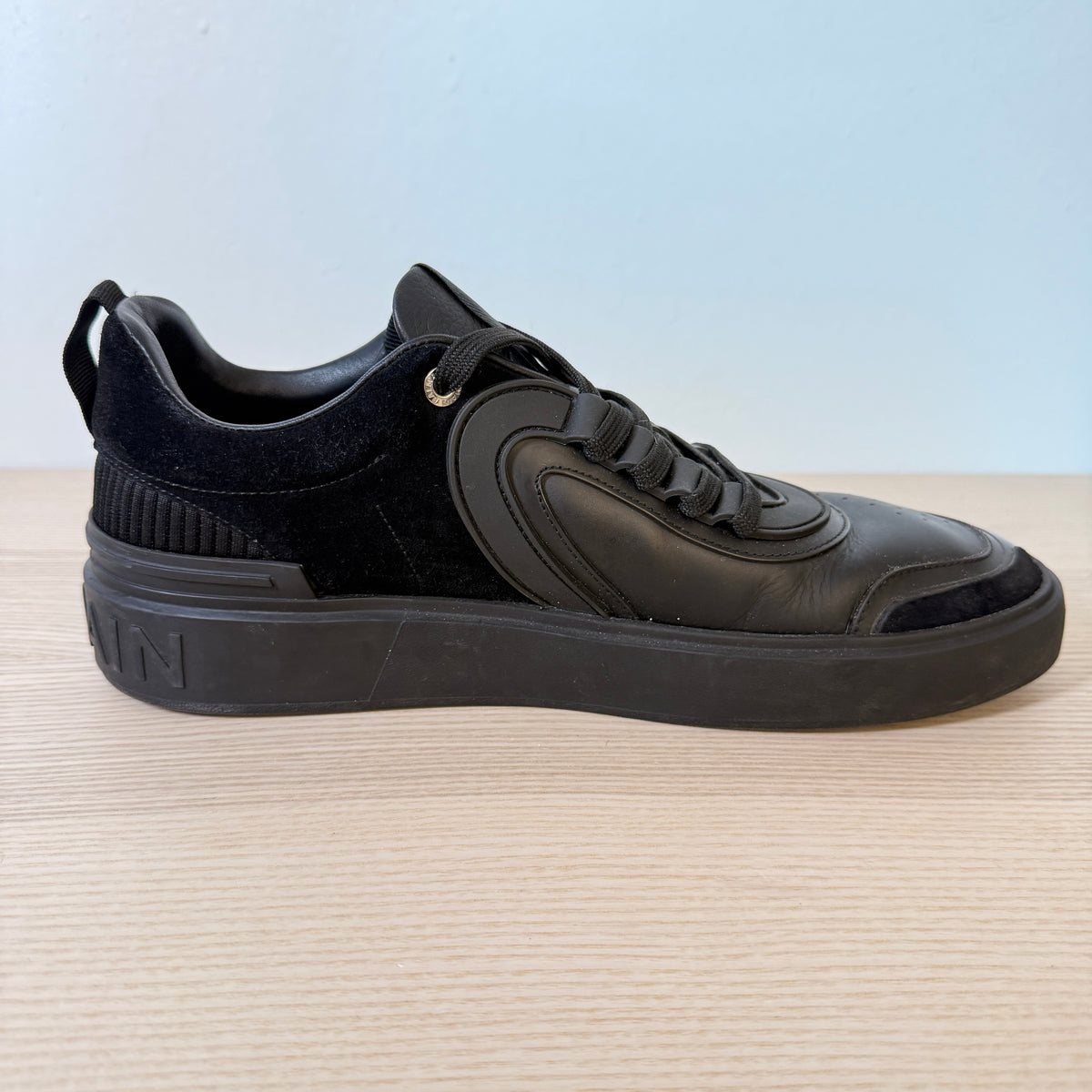 Balmain Sneakers Mens Leather Black US10/EU43