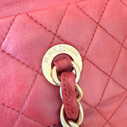 Chanel Chic Quilted Bowling Bag Calfskin Leather Red