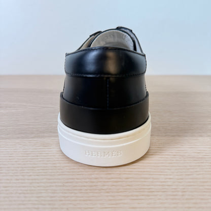 Hermes Calfskin Mens Deep Sneakers 42.5 Black