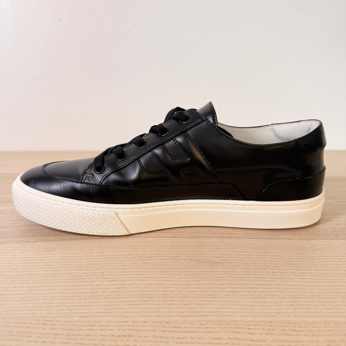Hermes Calfskin Mens Deep Sneakers 42.5 Black