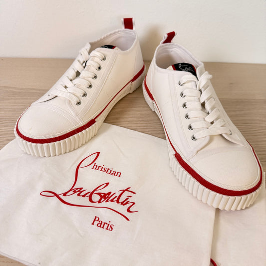Christian Louboutin Pedro Junior Flat Sneakers White