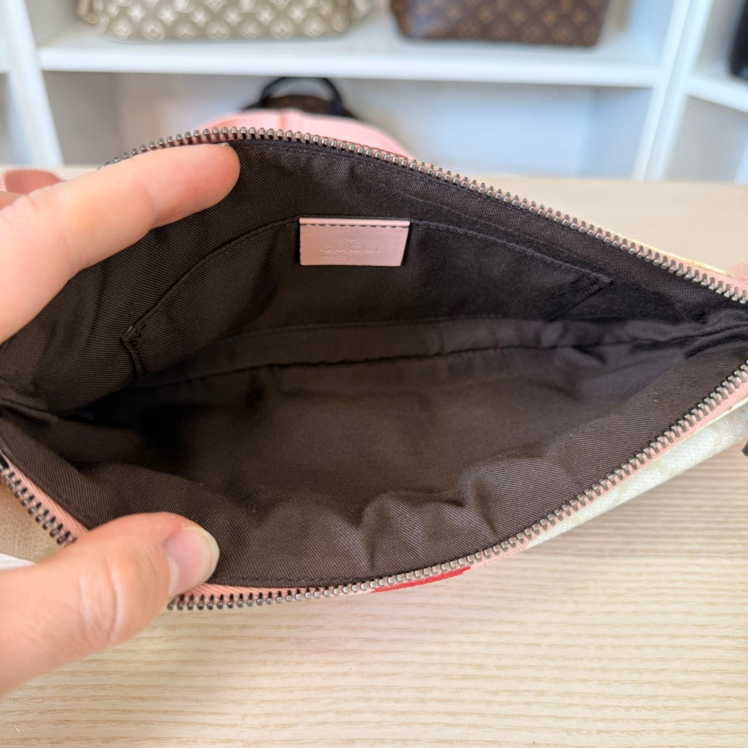Gucci GG Supreme Belt Bag Rose Pink