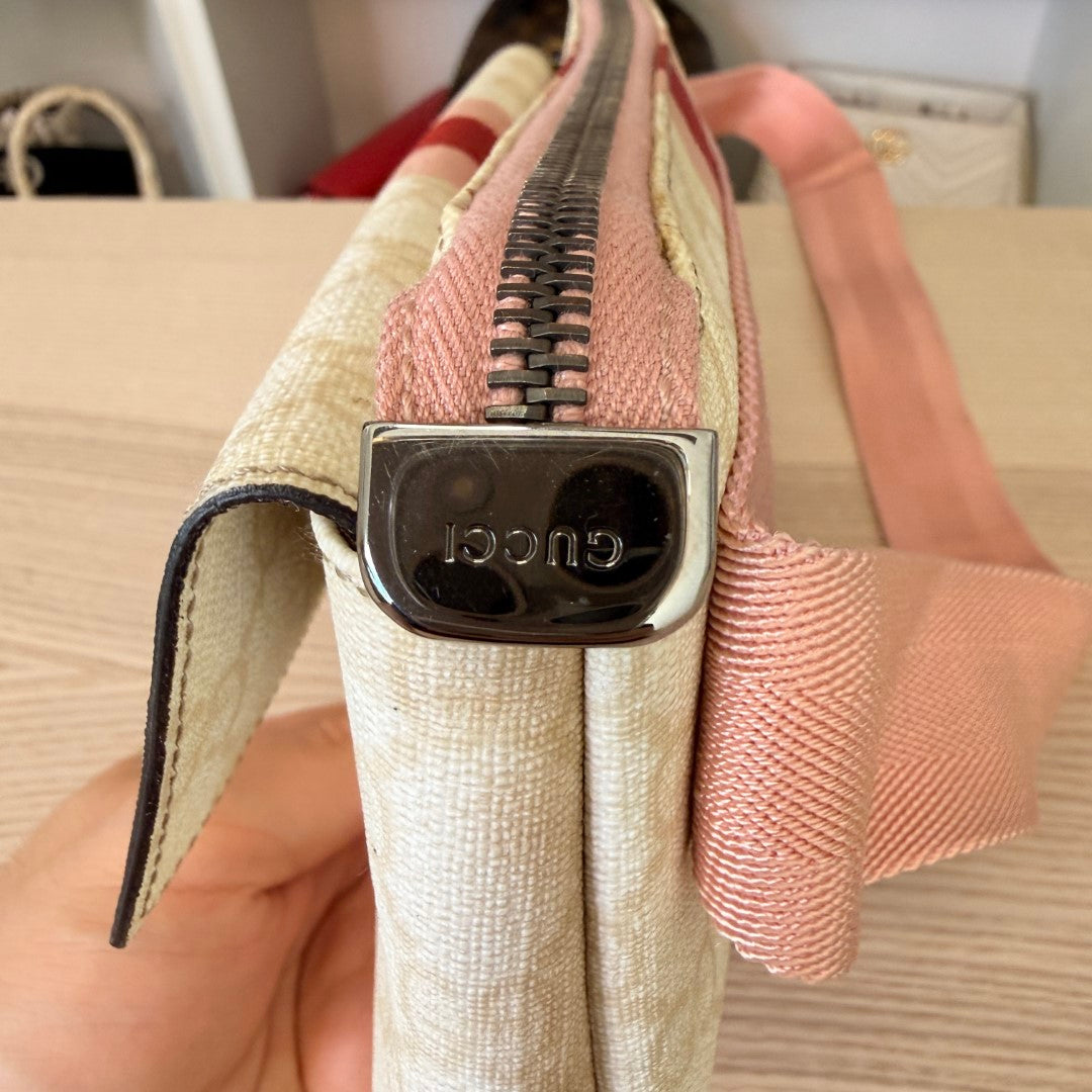 Gucci GG Supreme Belt Bag Rose Pink