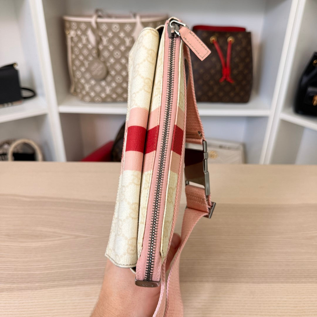 Gucci GG Supreme Belt Bag Rose Pink