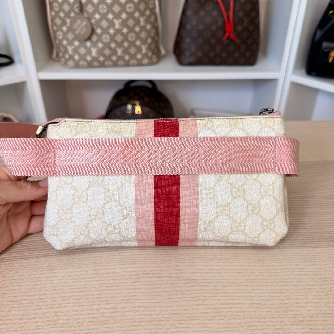Gucci GG Supreme Belt Bag Rose Pink