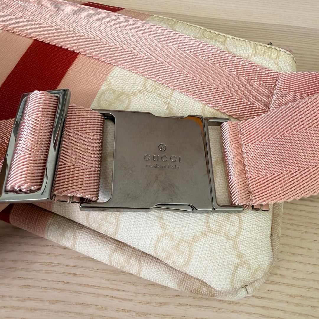 Gucci GG Supreme Belt Bag Rose Pink
