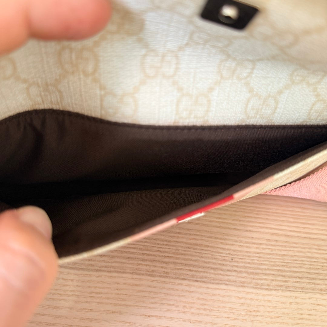 Gucci GG Supreme Belt Bag Rose Pink