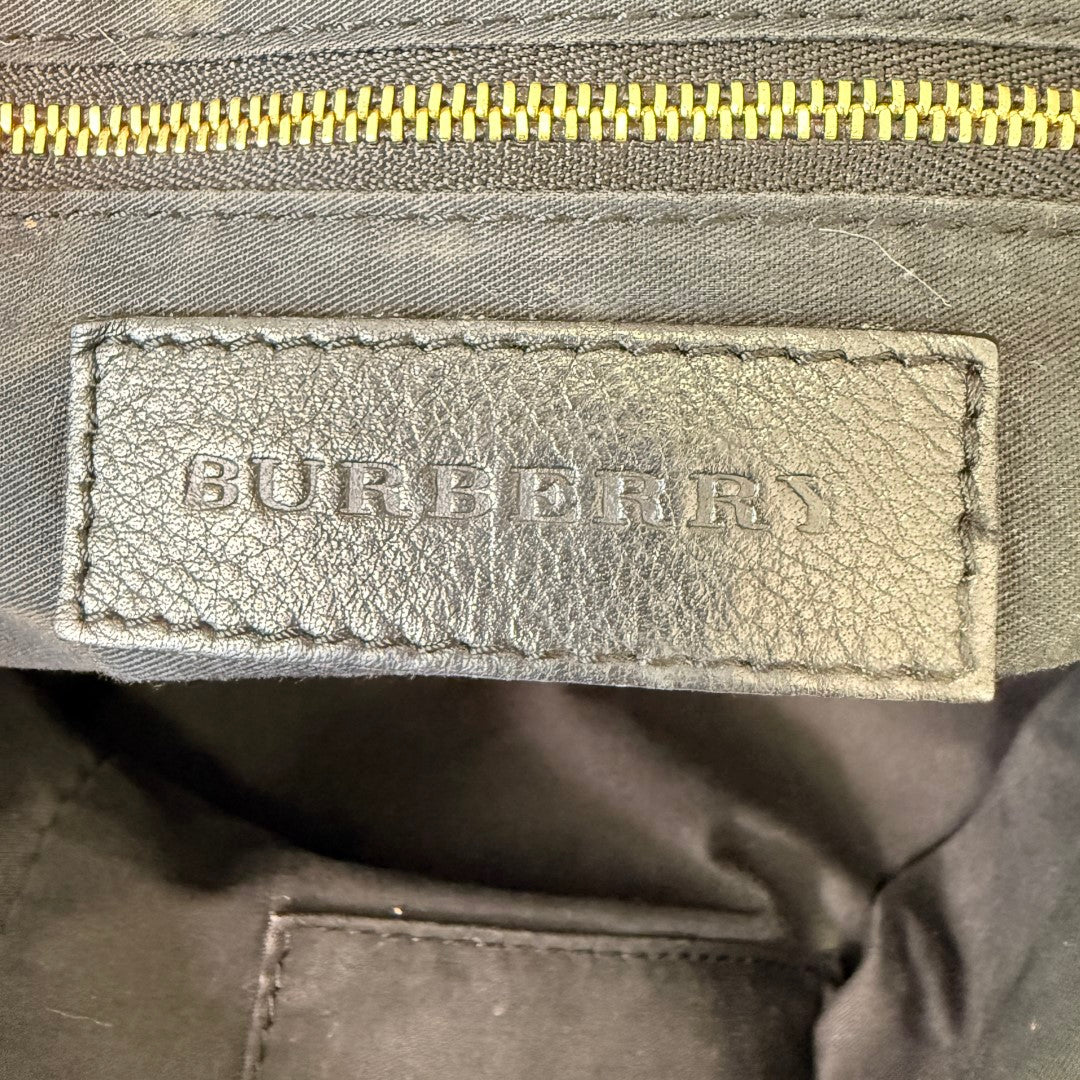 Burbery Haymarket Check Leather Hobo