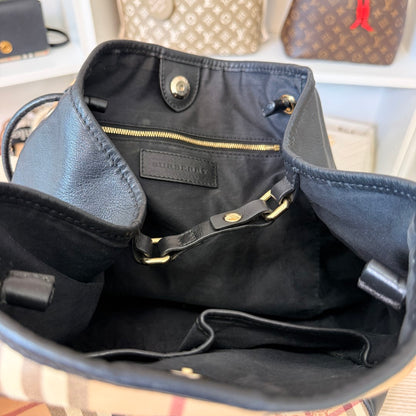 Burbery Haymarket Check Leather Hobo