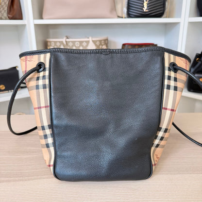 Burbery Haymarket Check Leather Hobo
