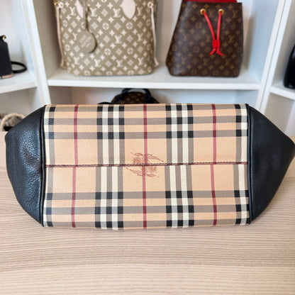 Burbery Haymarket Check Leather Hobo