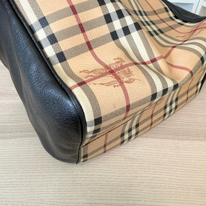 Burbery Haymarket Check Leather Hobo
