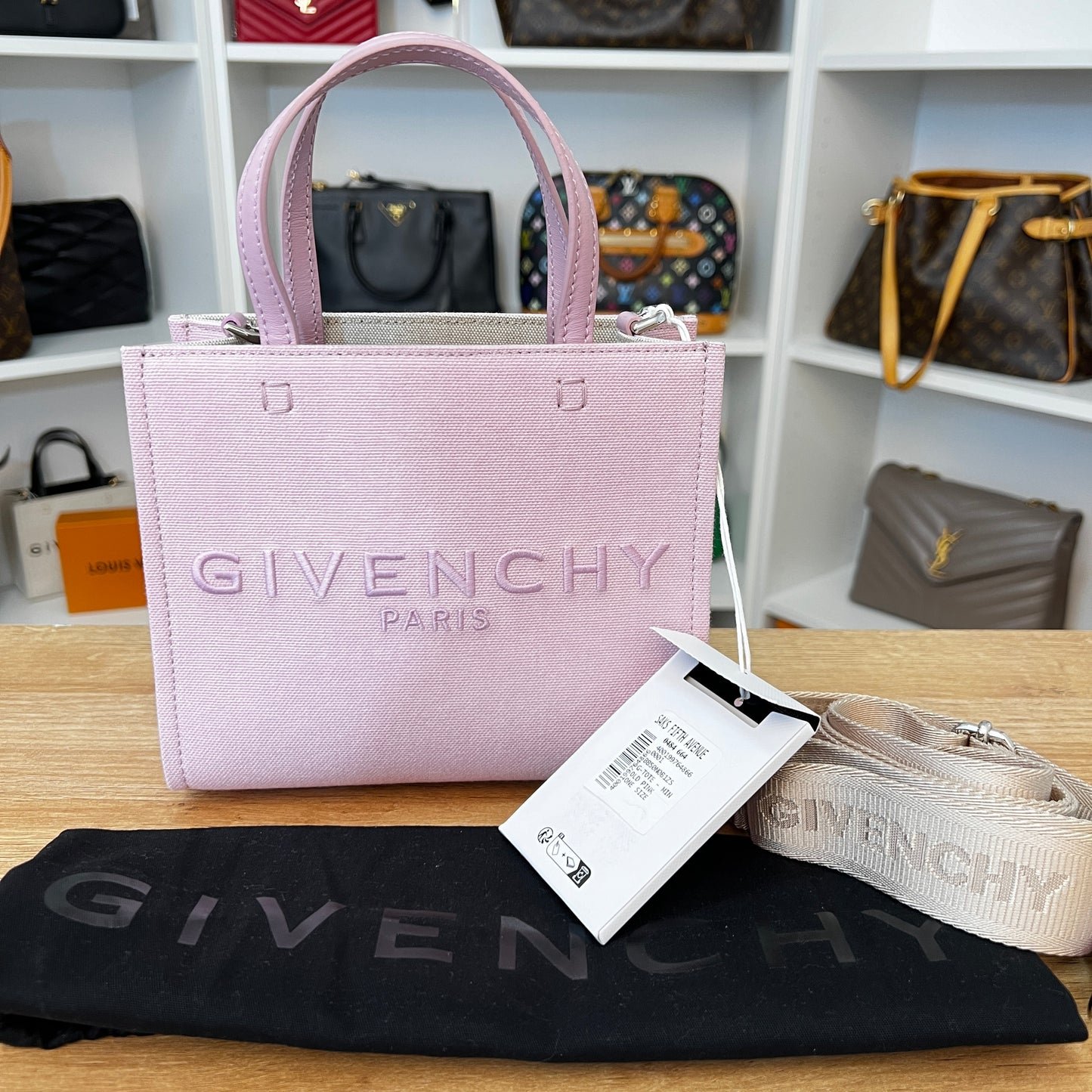 Givenchy Mini Logo Shopping Tote Bag Light Beige and Light Pink